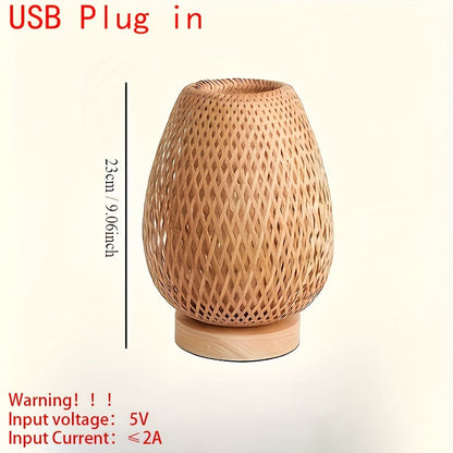 NEAXTLY - Elegant USB Bamboo Art Lamp - Eco-Friendly LED Nightlight for Cozy Ambiance